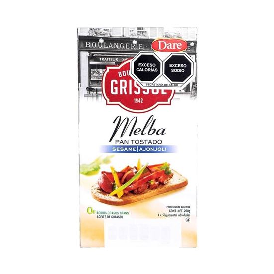 Imagen de Pan tostado con ajonjolí Grissol Melba 200g