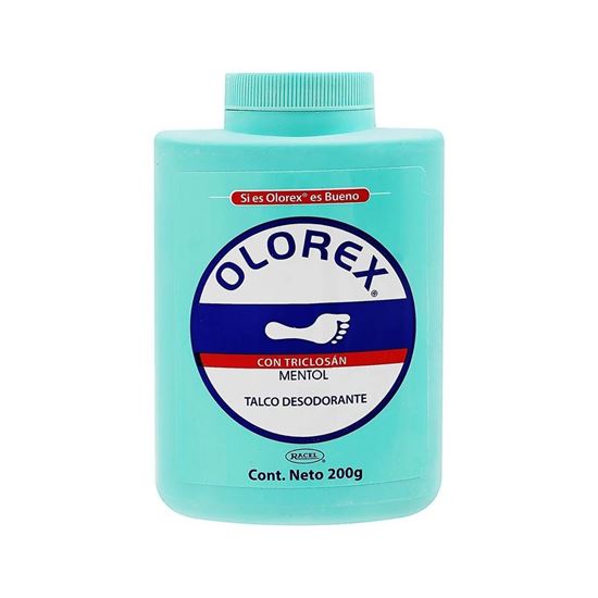 Imagen de Talco desodorante con triclosán para pies Olorex Mentol 200g
