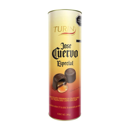 Imagen de Chocolate semiamargo con relleno de tequila José Cuervo Especial Turín tubo 180g