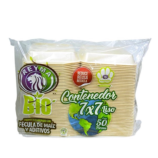 Imagen de Contenedor liso 7x7 Reyma Bio 50 pzas