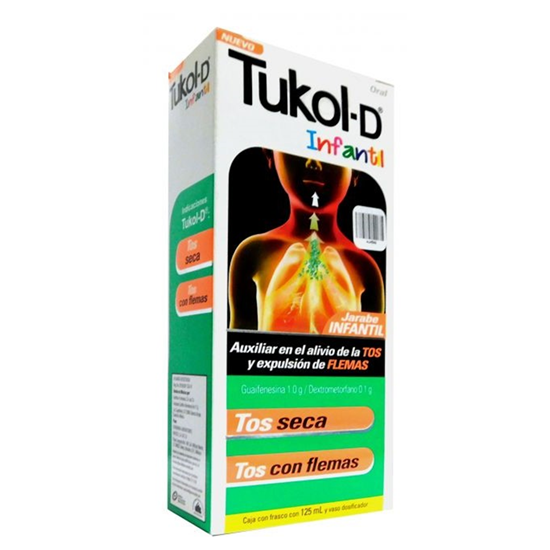 Imagen de Jarabe para la tos seca o con flemas Tukol D infantil 125 ml