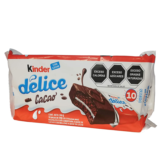 Imagen de Pastelito Kinder Delice 10 pzas de 39g c/u (390g)
