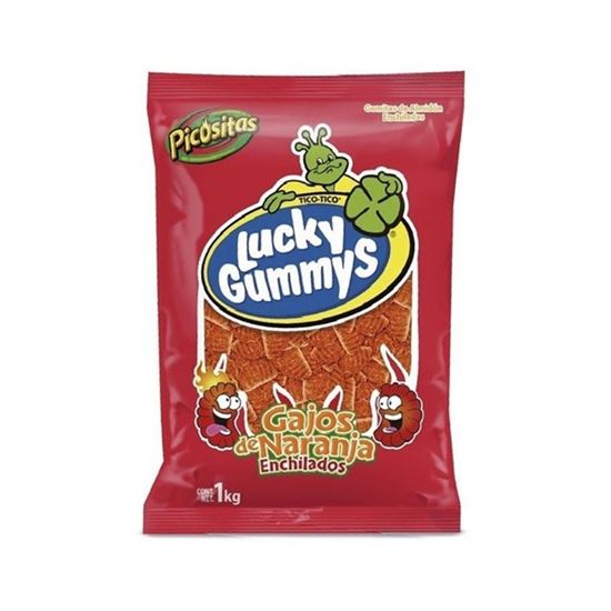 Imagen de Gomitas picositas sabor naranja Lucky Gummys Gajos de Naranja Enchilados 1kg