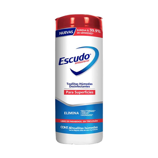 Imagen de Toallitas desinfectantes Escudo para superficies 60 pzas