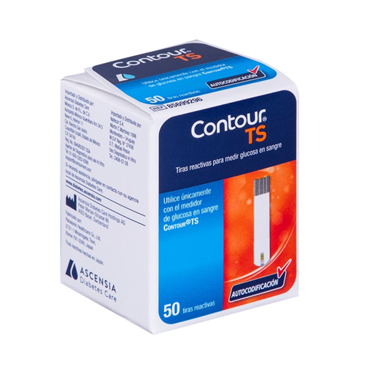 Imagen de Tiras reactivas Contour TS para medir glucosa en sangre caja con 50 pz