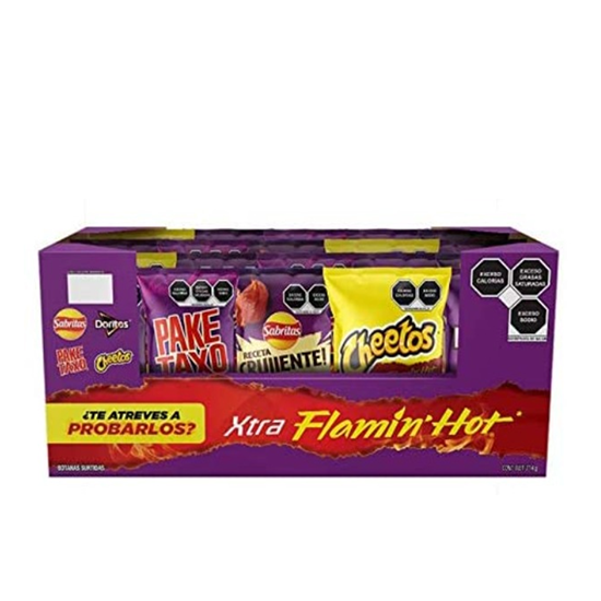 Imagen de Sabritas surtido flamin' hot caja con 14 pzas