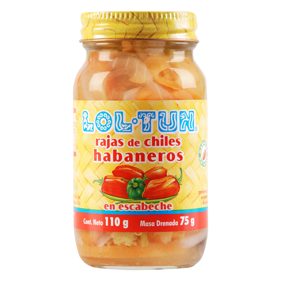Imagen de Rajas de chile habanero LOL-TUN 110g