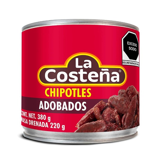 Imagen de Chiles chipotles adobados La Costeña en lata 380g