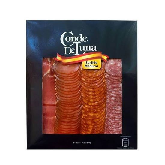 Imagen de Surtido maduros Conde de Luna 200g (jamón serrano, lomo embuchado, chorizo salamanca y salchichón)