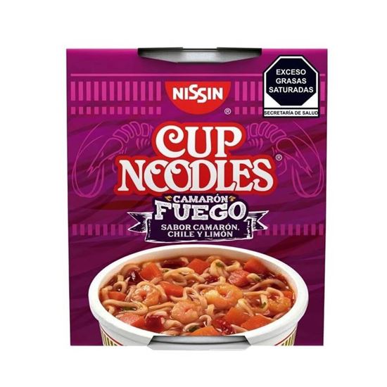 Imagen de Sopa instantánea sabor camarón, chile y limón Nissin Cup Noodles Camarón Fuego 64g