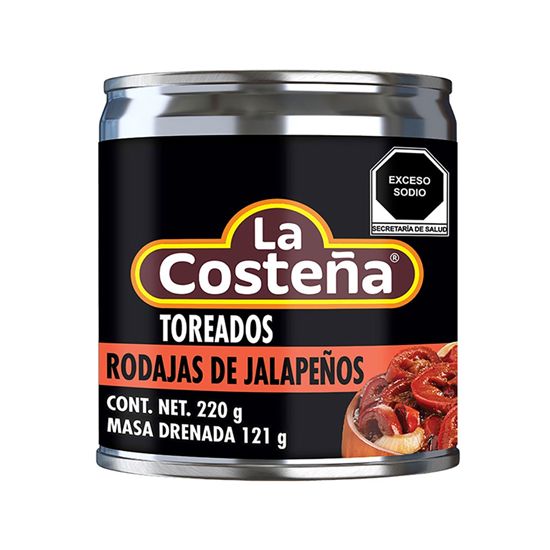 Imagen de Rodajas de jalapeños toreados La Costeña en lata 220g