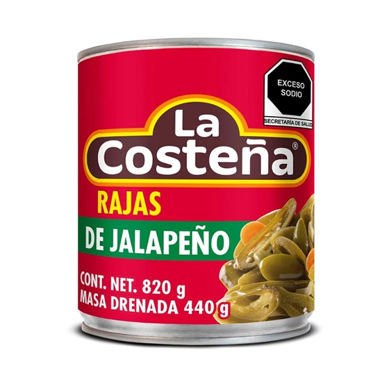 Imagen de Rajas de jalapeño La Costeña en lata 820g