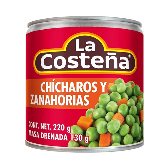 Imagen de Chícharos y zanahorias La Costeña en lata 220g