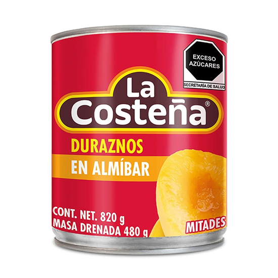 Imagen de Duraznos en almíbar en mitades La Costeña en lata 820g