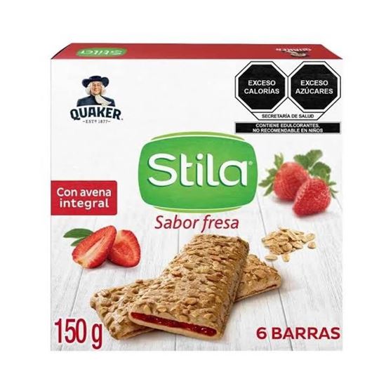 Imagen de Barras Quaker Stila con avena y relleno de fruta sabor de fresa 6 pzas (150g)