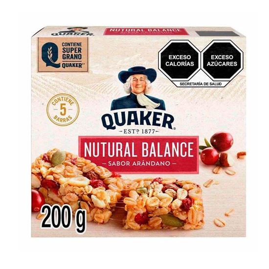 Imagen de Barras de avena Quaker natural balance sabor arándano 5 pzas (200g)