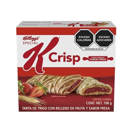 Imagen de Barra horneada Kellogg's Crisp rellenas de fresa 6 pzas (108g)