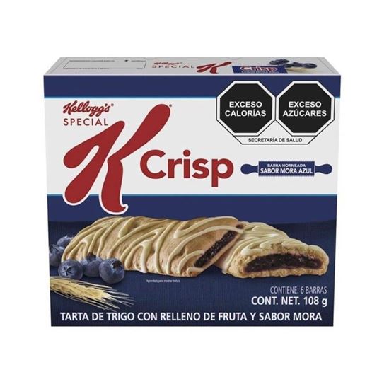 Imagen de Barra horneada Kellogg's Crisp rellenas de mora azul 6 pzas (108g)