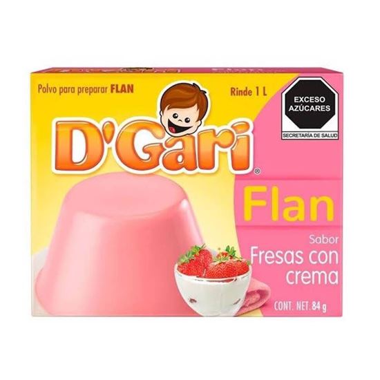 Imagen de Flan D'Gari sabor fresas con crema 84g