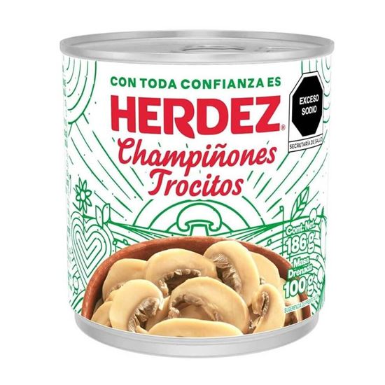 Imagen de Champiñones en trocitos Herdez en lata 186g