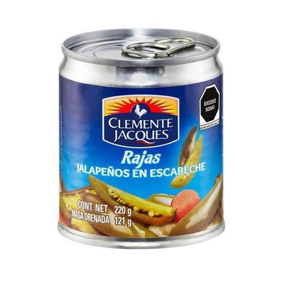 Imagen de Rajas verdes en escabeche Clemente Jacques en lata 220g