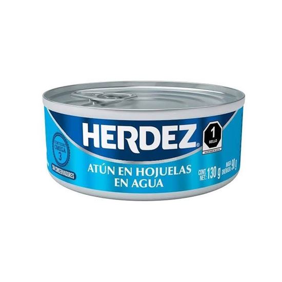 Imagen de Atún aleta amarilla en agua Herdez en lata 130g