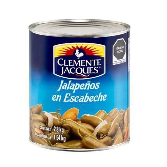 Imagen de Chiles jalapeños en escabeche Clemente Jacques en lata 2.8kg