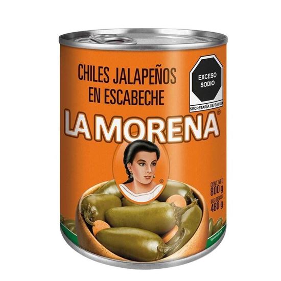 Imagen de Chiles jalapeños La Morena en lata 800g