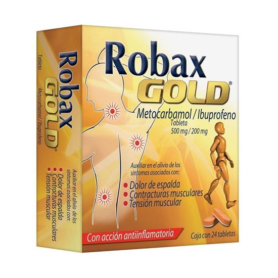 Imagen de Robax Gold (Metocarbamol-Ibuprofeno) 24 cápsulas