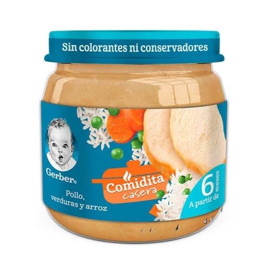 Imagen de Papilla de pollo, verduras y arroz Gerber etapa 2 100g