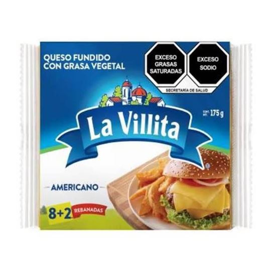 Imagen de Queso americano en rebanadas La Villita 175g