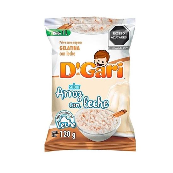 Imagen de Polvo para gelatina de leche sabor arroz con leche D'Gari 120g
