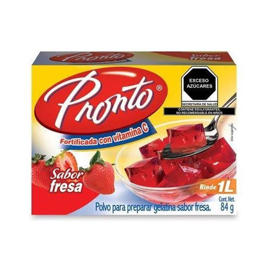 Imagen de Polvo para gelatina de agua Pronto sabor fresa 84g