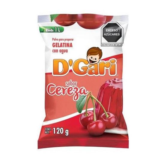 Imagen de Polvo para gelatina de agua sabor cereza D'Gari 120g