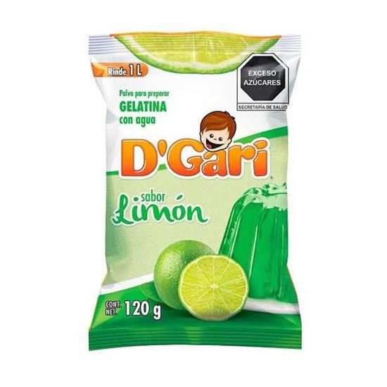 Imagen de Polvo para gelatina de agua sabor limón D'Gari 120g