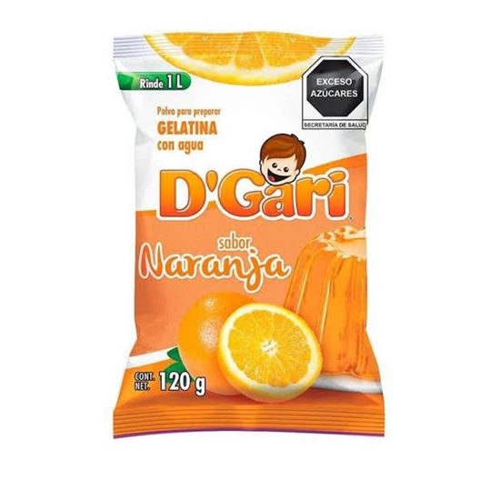 Imagen de Polvo para gelatina de agua sabor naranja D'Gari 120g