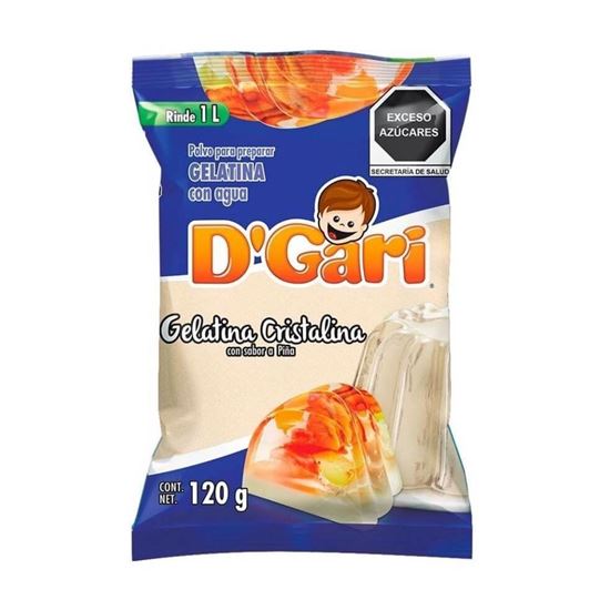 Imagen de Polvo para gelatina de agua cristalina con sabor a piña D'Gari 120g