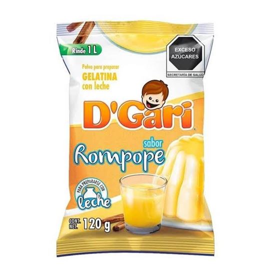 Imagen de Polvo para gelatina de leche sabor rompope D'Gari 120g