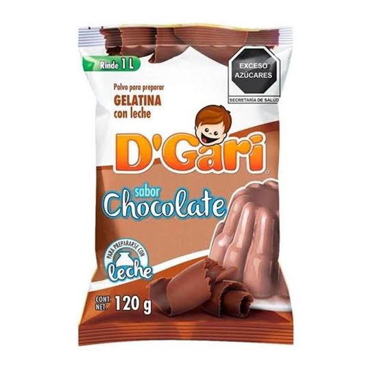 Imagen de Polvo para gelatina de leche sabor chocolate D'Gari 120g