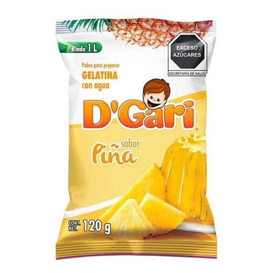 Imagen de Polvo para gelatina de agua sabor piña D'Gari 120g