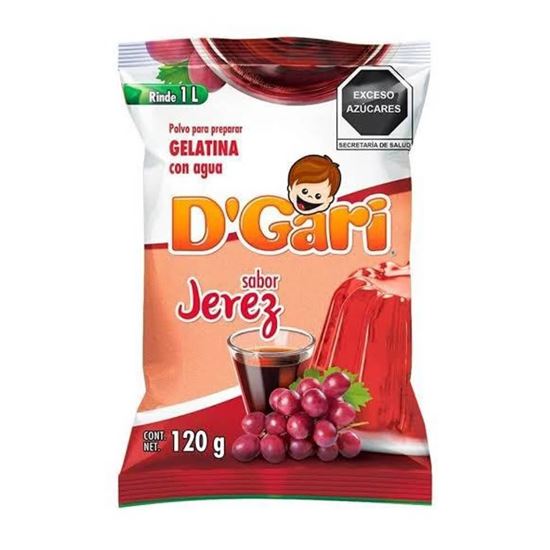 Imagen de Polvo para gelatina de agua sabor jerez D'Gari 120g