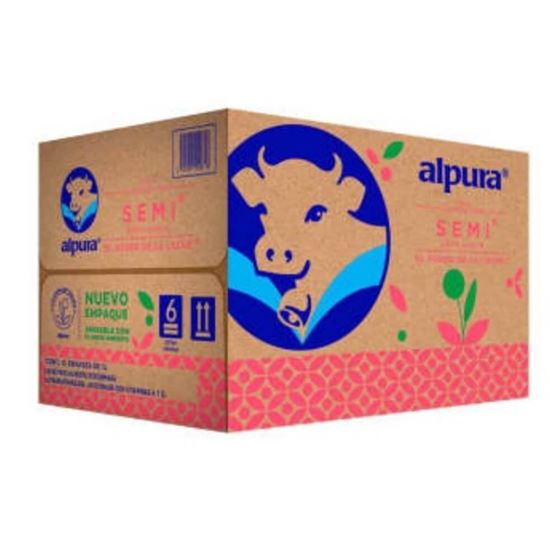Imagen de Leche Alpura semi caja con 12 pzas de 1L c/u