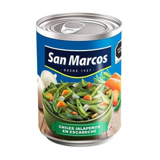 Imagen de Chiles jalapeños en escabeche San Marcos en lata 380g