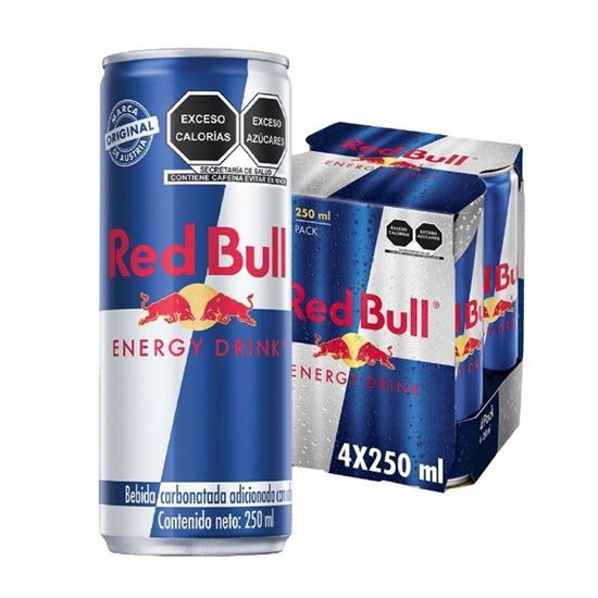 Imagen de Bebida energetizante Red Bull Energy Drink paquete con 4 latas de 250ml c/u
