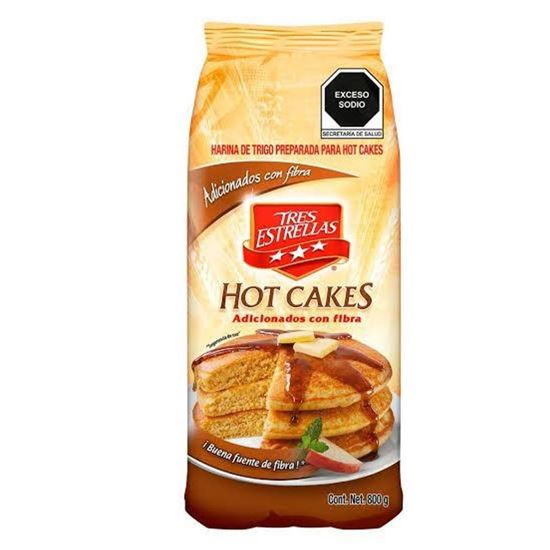 Imagen de Harina para hot cakes adicionados con fibra Tres Estrellas 800g
