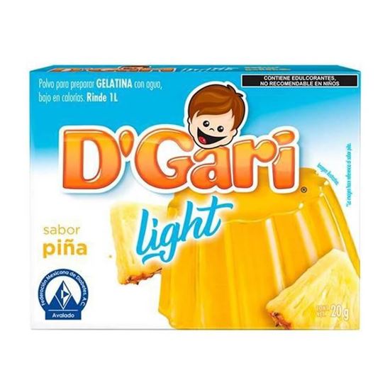 Imagen de Polvo para gelatina de agua sabor piña light D'Gari 20g