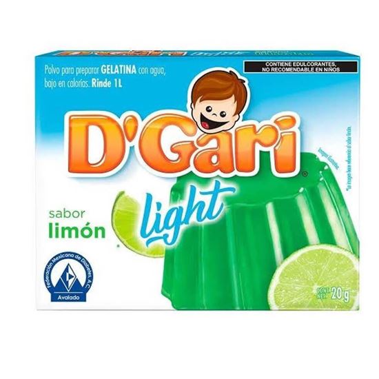 Imagen de Polvo para gelatina de agua sabor limón light D'Gari 20g