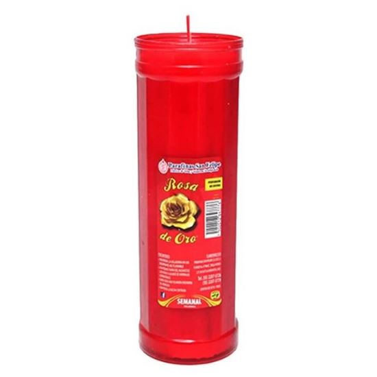 Imagen de Veladora de parafina rosa de oro San Felipe semanal