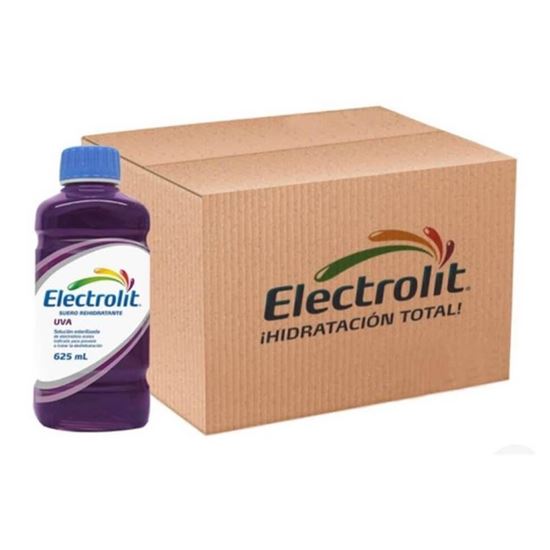 Imagen de Suero rehidratante Electrolit sabor uva caja con 12 pzas de 625ml c/u