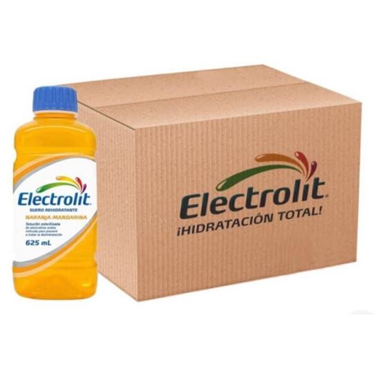 Imagen de Suero rehidratante Electrolit sabor naranja-mandarina caja con 12 pzas de 625ml c/u
